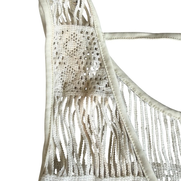 American Eagle Outfitters Cream Crochet Fringe Tank Dress - Picture 8 of 8